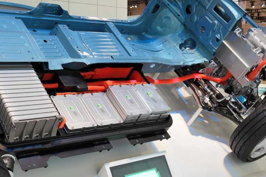 Batería de iones de litio de un coche eléctrico