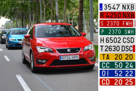 Conoce las matrículas de coches de colores