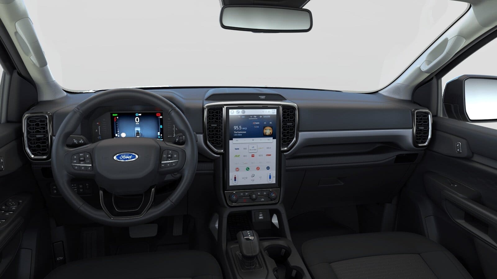 Renting New Ford Ranger XLT Doble Cabina Blanco Pick-up Automático PHEV Híbrido-Enchufable 5 Plazas Etiqueta 0 Interior