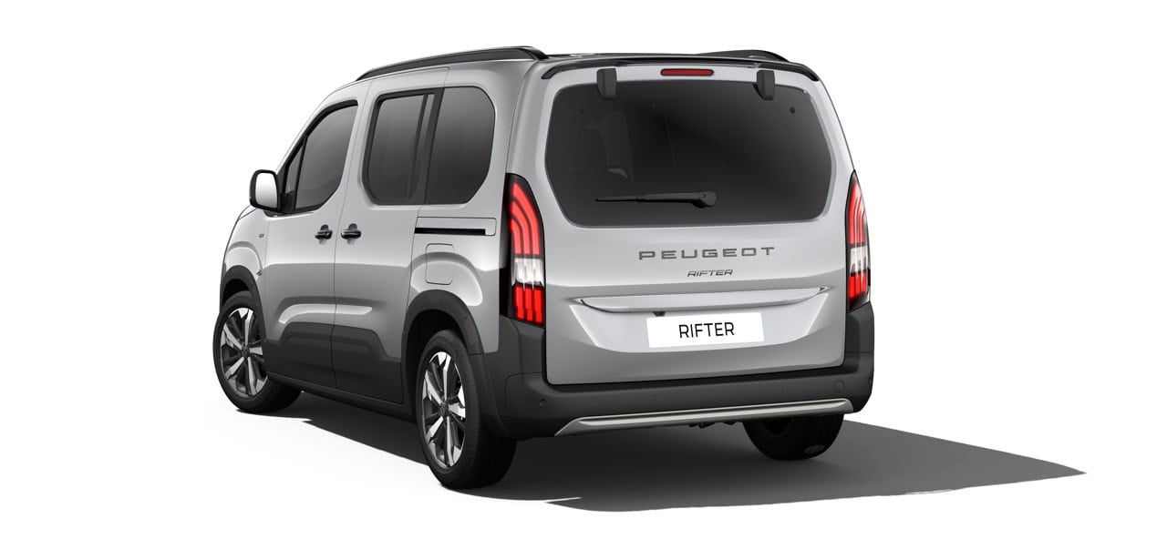Renting New Peugeot Rifter Standard GT Gris Artense Furgoneta Familiar Automático 5 Plazas