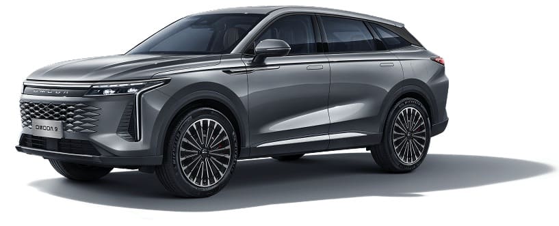 Renting New Omoda 9 Premium Gris Mate SUV PHEV Híbrido-Enchufable Automático Etiqueta 0 AWD