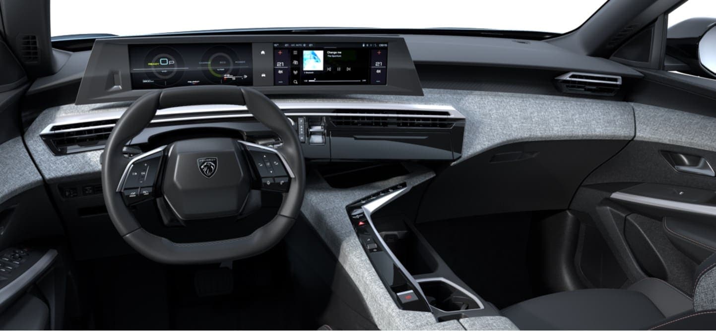 Renting New Peugeot 3008 Hybrid Allure Azul Ingaro SUV Automático Híbrido Etiqueta ECO Interior