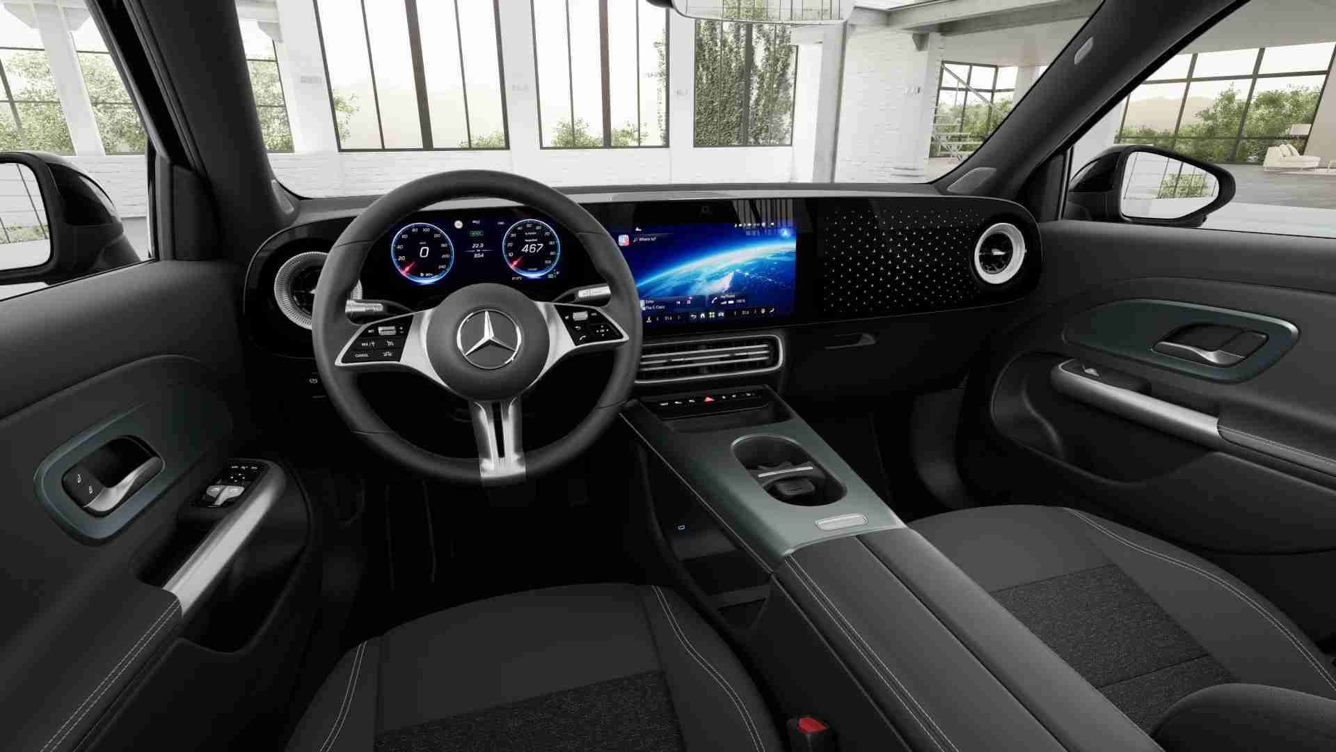 Renting New Mercedes Benz GLB EQ Negro Cosmos SUV Automático Eléctrico Etiqueta 0 5 Plazas Volante