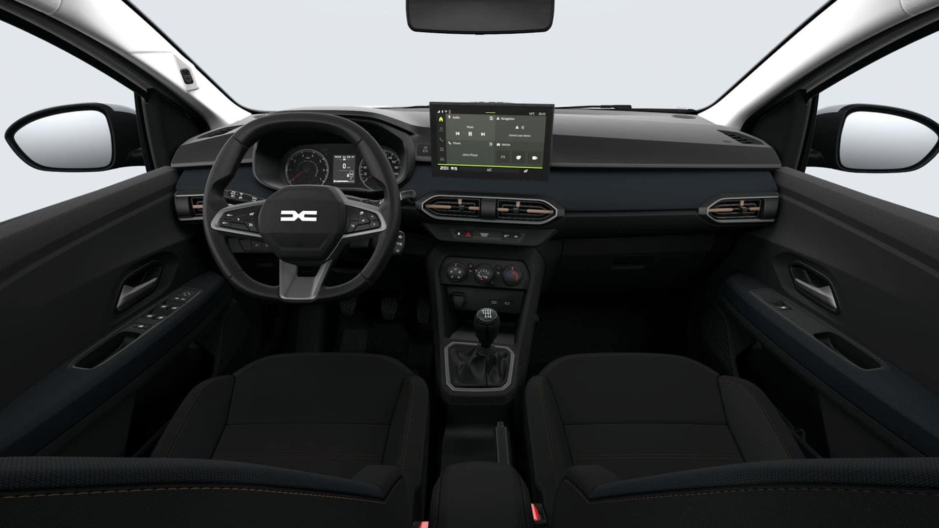 Renting New Dacia Sandero Stepway Expression Blanco Glaciar Model Year 2026 B-SUV Manual Gasolina-GLP Etiqueta ECO Interior